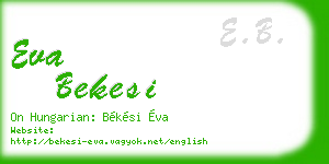 eva bekesi business card