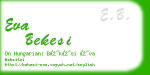 eva bekesi business card